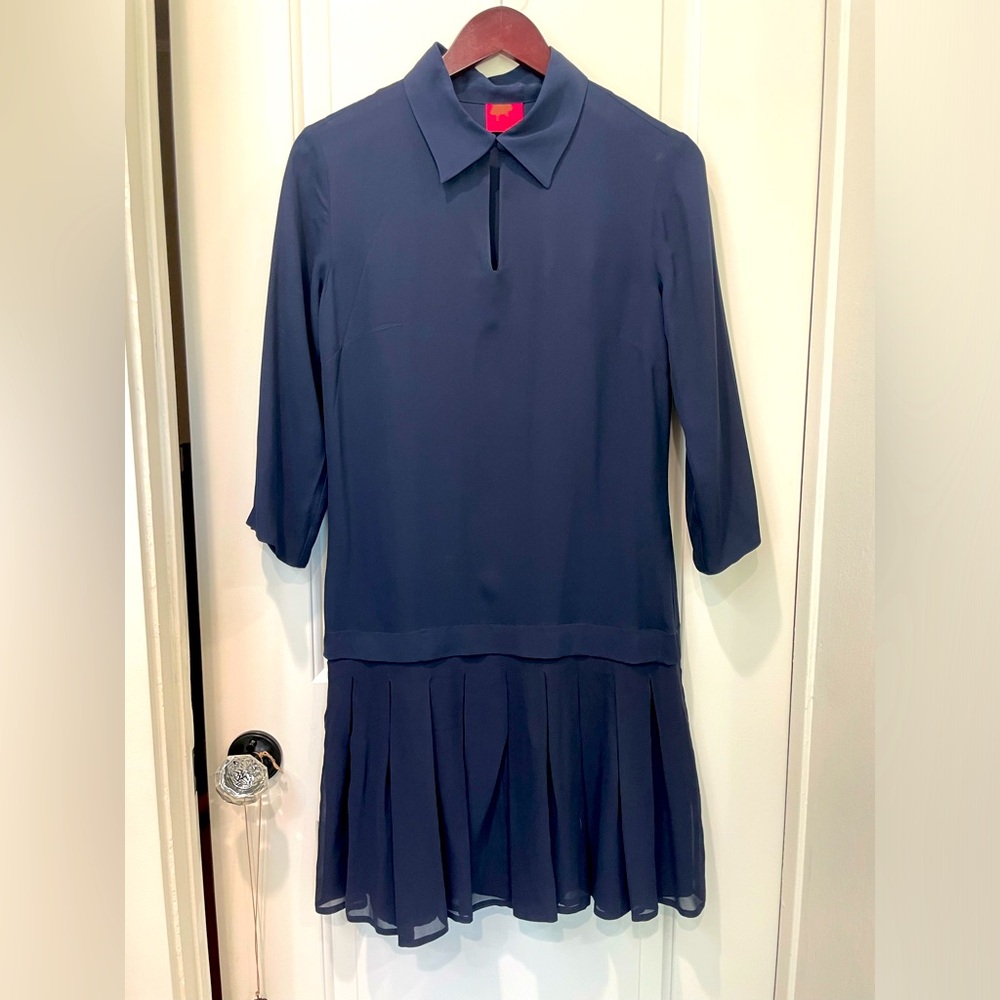 Juliette Longuet navy blue drop waist dress